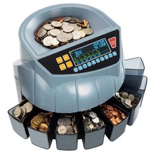 MUNBYN Coin Counter Sorter Machine 250 Coins/Min 6 Bins Batch Mode