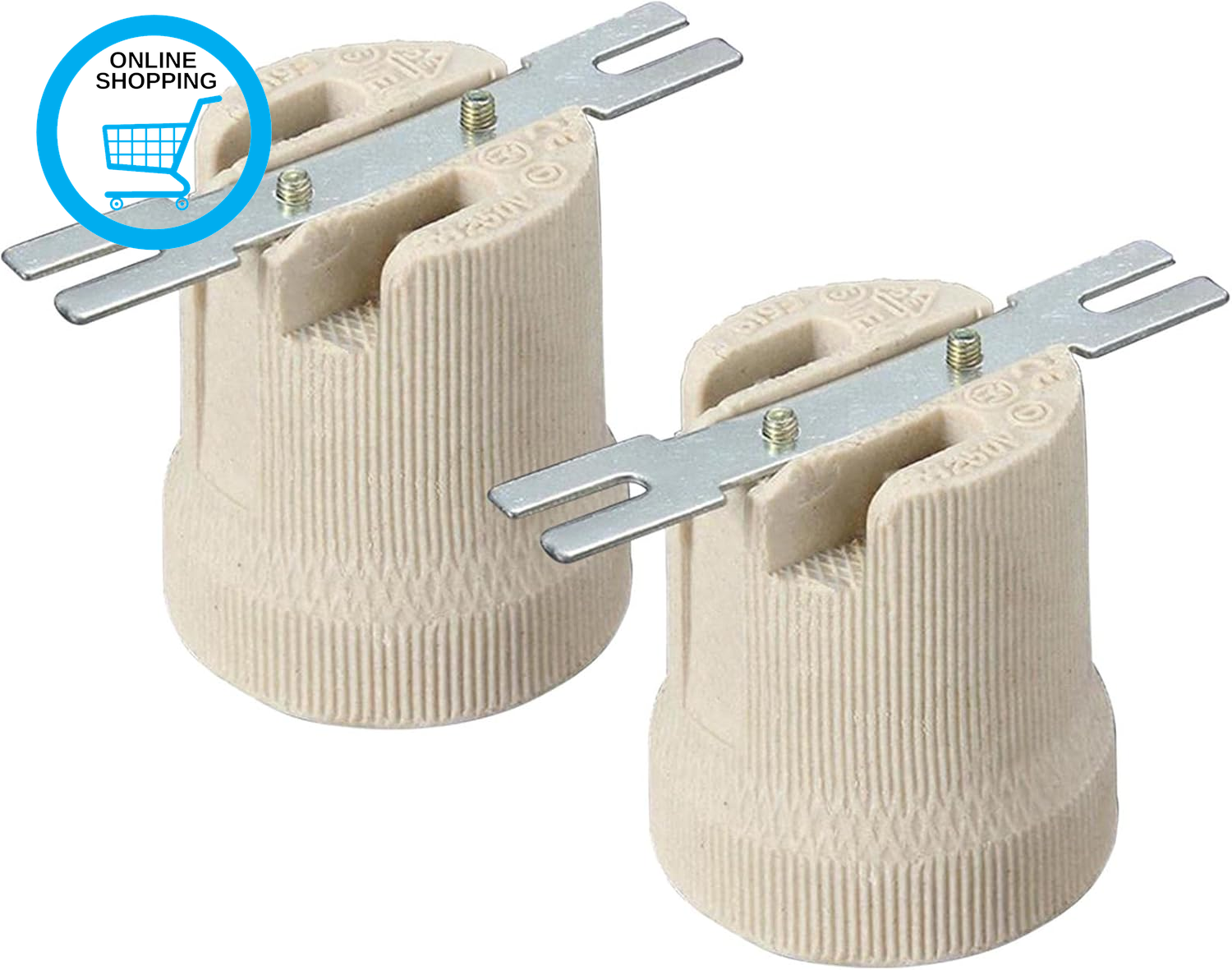 Ceramic Porcelain E27 Light Socket, Edison Screw E27 Lamp Light Bulb Holder Ligh