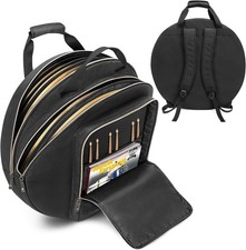 22" Cymbal Bag, Double Layer Cymbal Case with 6Mm Padded Divider, Handles and Ba