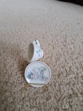 Precious Moments 1989 Minature Plate Cup On Display Stand