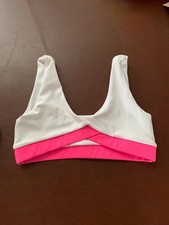 Tiger Friday White/Pink Crop Top Size Adult Size XS, M NWOT