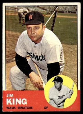 1963 Topps Baseball Card Jim King Washington Senators #176 EX+