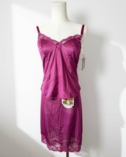 Vintage Maidenform Sweet Nothings Cami Slip Set S 34 NWT Purple Lace 80s