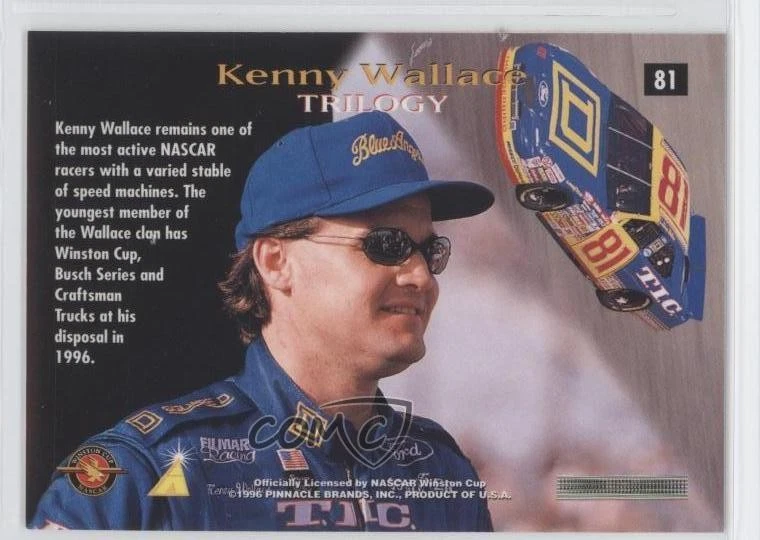 1996 Pinnacle Zenith Trilogy Kenny Wallace #81 - Image 2 of 2