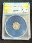 1841 SEATED LIBERTY HALF DIME ANACS G 4 977