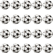 1 Box 70Pcs 15mm Soccer Beads Wooden Beads Bulk Large White Ball Shaped Football