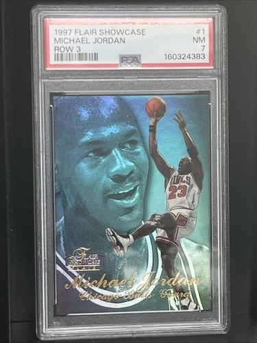 1997 FLAIR SHOWCASE ROW 3 #1 MICHAEL JORDAN PSA 7