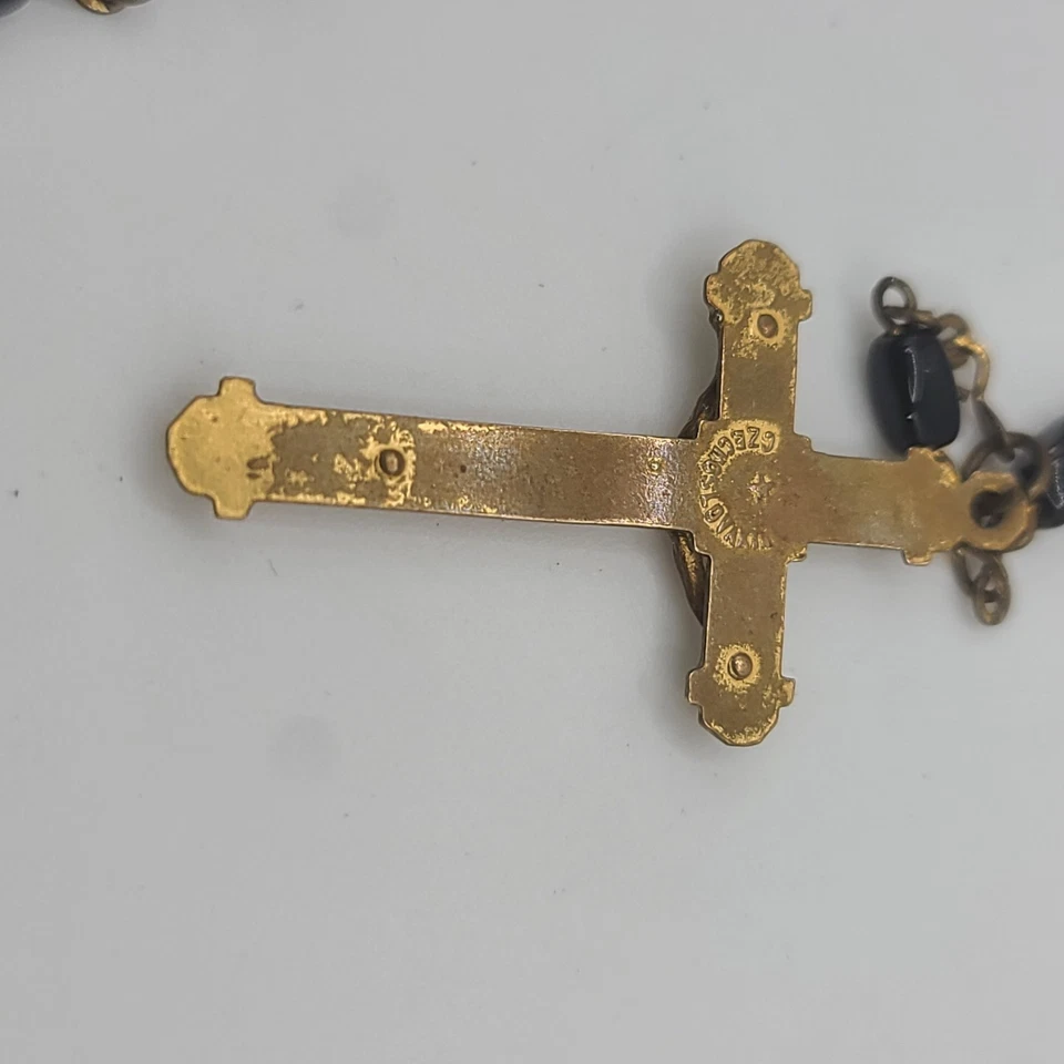 Vintage Czech Rosary Gold Tone Beaded 24" - Image 4 of 4