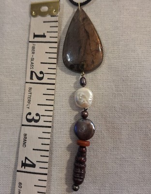 Artisan Gemstone & Pearl Pendant Necklace - Elegant Casual Boho Chic - Magical