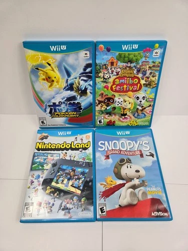 Nintendo Wii U Game Lot of 4 - Pokken Tournament, Amiibo Festival, Snoopy, etc.