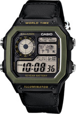 Casio AE1200WHB-1B Men's Illuminator World Time Digital Watch