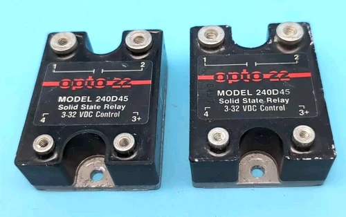 LOT OF 2: OPTO 22 240D45 -7 Solid State Relay 3-32 VDC Control