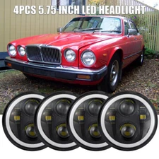 4x For Jaguar XJ6 XJS XJ12 5.75" inch Round LED Headlights DRL High-Low Beam