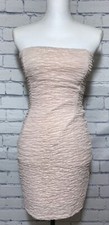 FOREVER 21 Strapless Lined Bodycon Dress Womens/Jrs Medium Blush Pink Zip Up