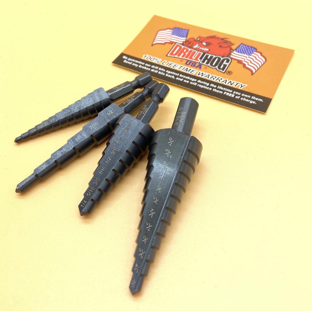 Drill Hog M7 Molybdenum Jobber Drill Bit Set - 12 Pack (5/64 To 13/64) With Lifetime Warranty