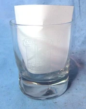 Cutty Sark Scots Whisky Low Ball Glass Dimpled Base 3 1/2" Etched Image