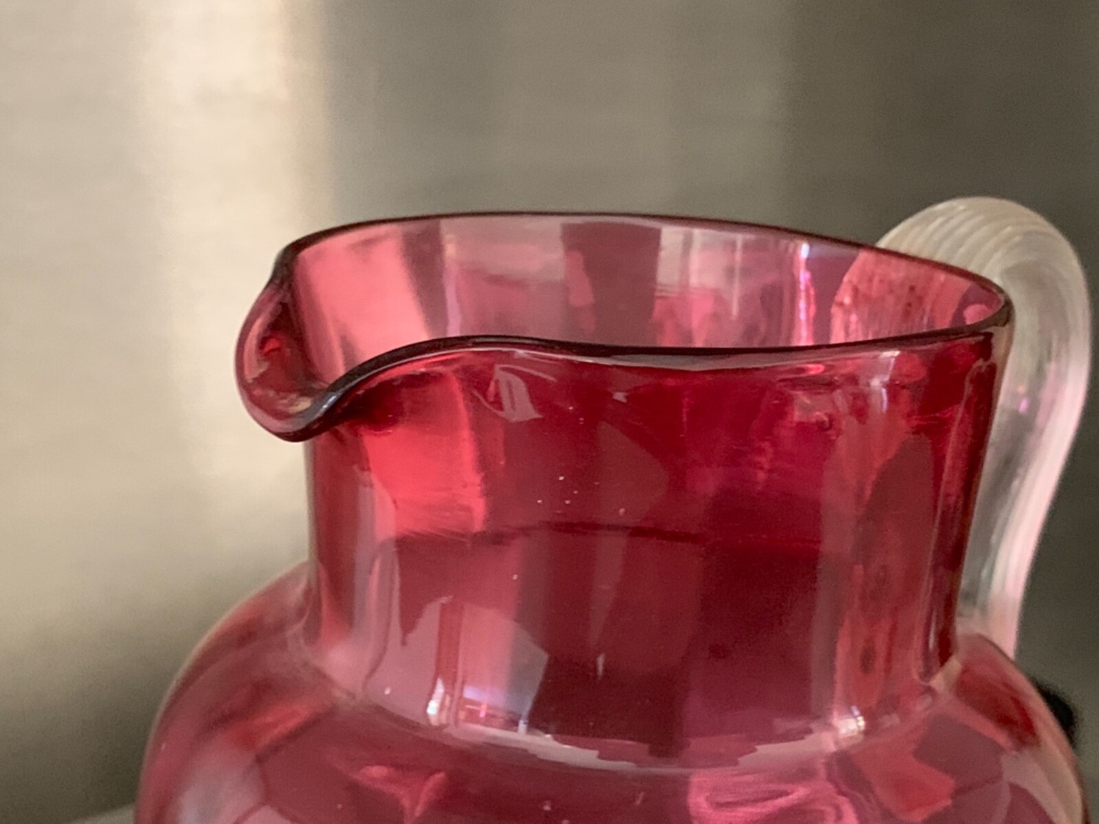 Vintage cranberry glass jug eBay