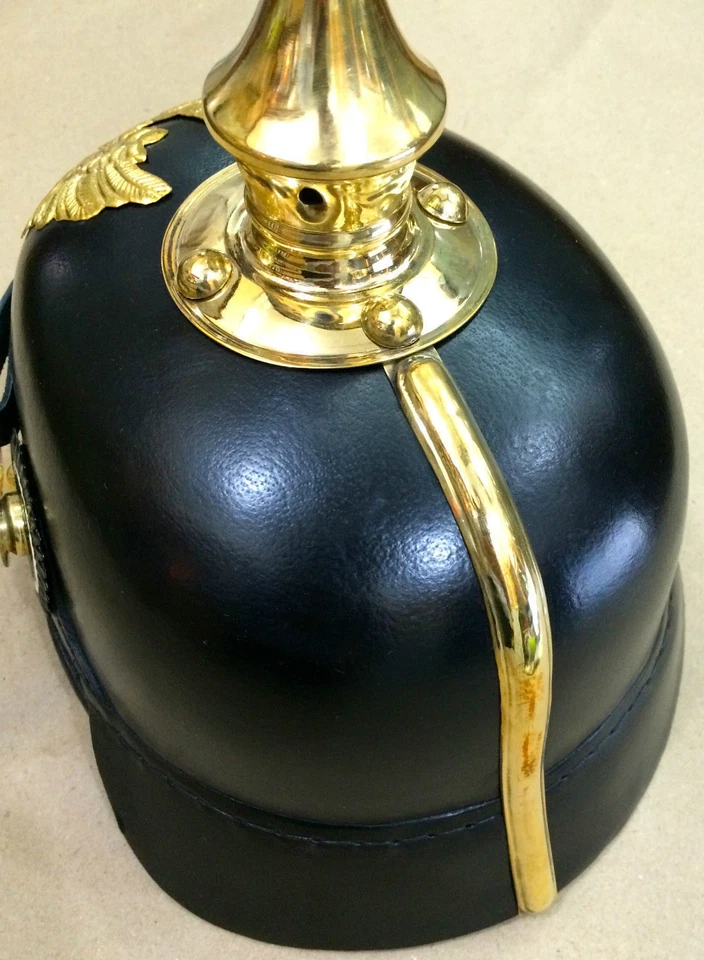 Imperial Alemán Prusiano Cuero Pickelhaube Spike Casco Alemán Vinatge Regalo Foto 4 de 4