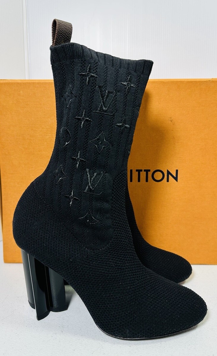 LOUIS VUITTON / ブーツ/37/BLK/MA0121 Louis Vuitton silhouette ankle Black boots Size 37.5 | eBay