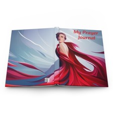 Hardcover Journal Matte with Lady on Cover in Blue and Red Dress