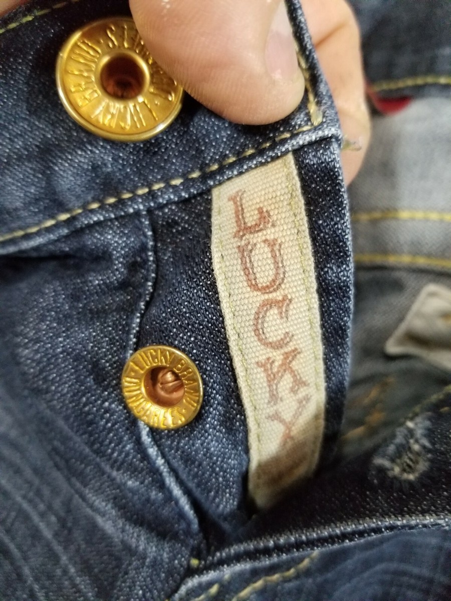 Jean Lucky Brand Taille 2 - Coupe Droite Bouton Mouche - Occasion Très Bon état