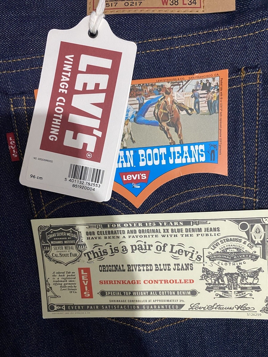 【LEVI'S VINTAGE CLOTHING】517（1970s） W34 Levi's® Vintage Clothing 1970s 517™ Bootcut Jeans - Blue