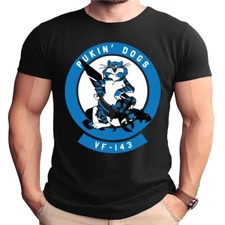 VFA-143 Pukin' Dogs Tomcat Black Adult Shirt