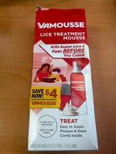 Read~Vamousse Lice Treatment MOUSSE with Steel Comb 6 fl oz