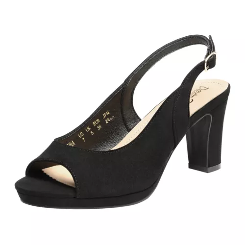 Women Low Chunky Heel Sandals Peep Toe Slingback Platform Dress Pump Shoes - Picture 9 of 26