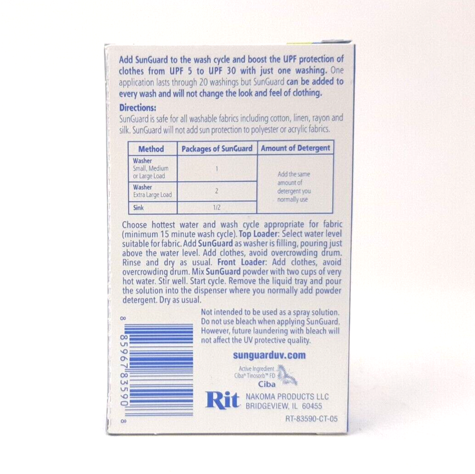 Rit Sun Guard UPF 30 Laundry Treatment Rit SunGuard UV Protection 2