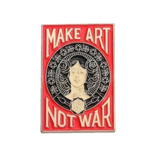 Make Art Not War Enamel Lapel Pin | Pop Art Obey Shepard Fairey Fashion Brooch