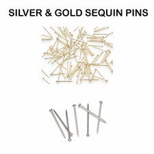 Sequin Pins Gold / Silver 1/2" (#8), 3/4", 1" (500/1000/2000) pieces