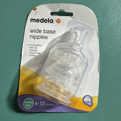 Medela Medium Flow Nipples with Wide Base, Pack, Baby Age