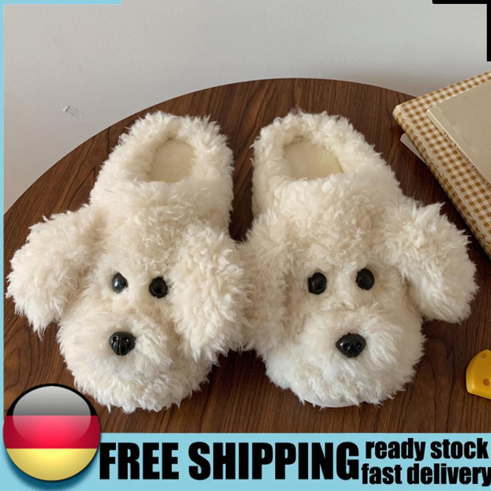 APL Plush Dog Slippers Fuzzy Indoor Slippers Anti Slip Comfortable for Autumn Winter