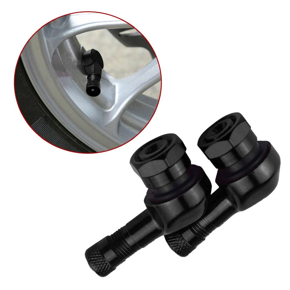 2x Aluminum Motorcycle 90 Degree Wheel Tire Tyre Valve Stem Caps Accessories - Image 3 of 4