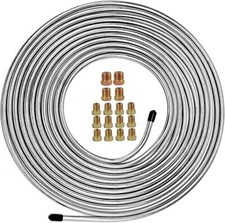 25 Ft. Of 14 Brake Line Tubing Kit - Flexible Zinc-coated Steel Tube Roll 25...