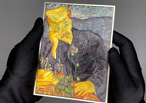 CHAD 2021 argento 2 oz/rame 33,5 oz RITRATTO DI DR GACHET Vincent Van Gogh enorme! - Foto 2 di 6