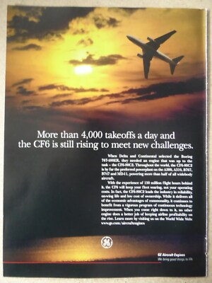 2/1999 PUB GENERAL ELECTRIC AIRCRAFT ENGINE CF6 CF6-80C2 ORIGINAL ANZEIGE
