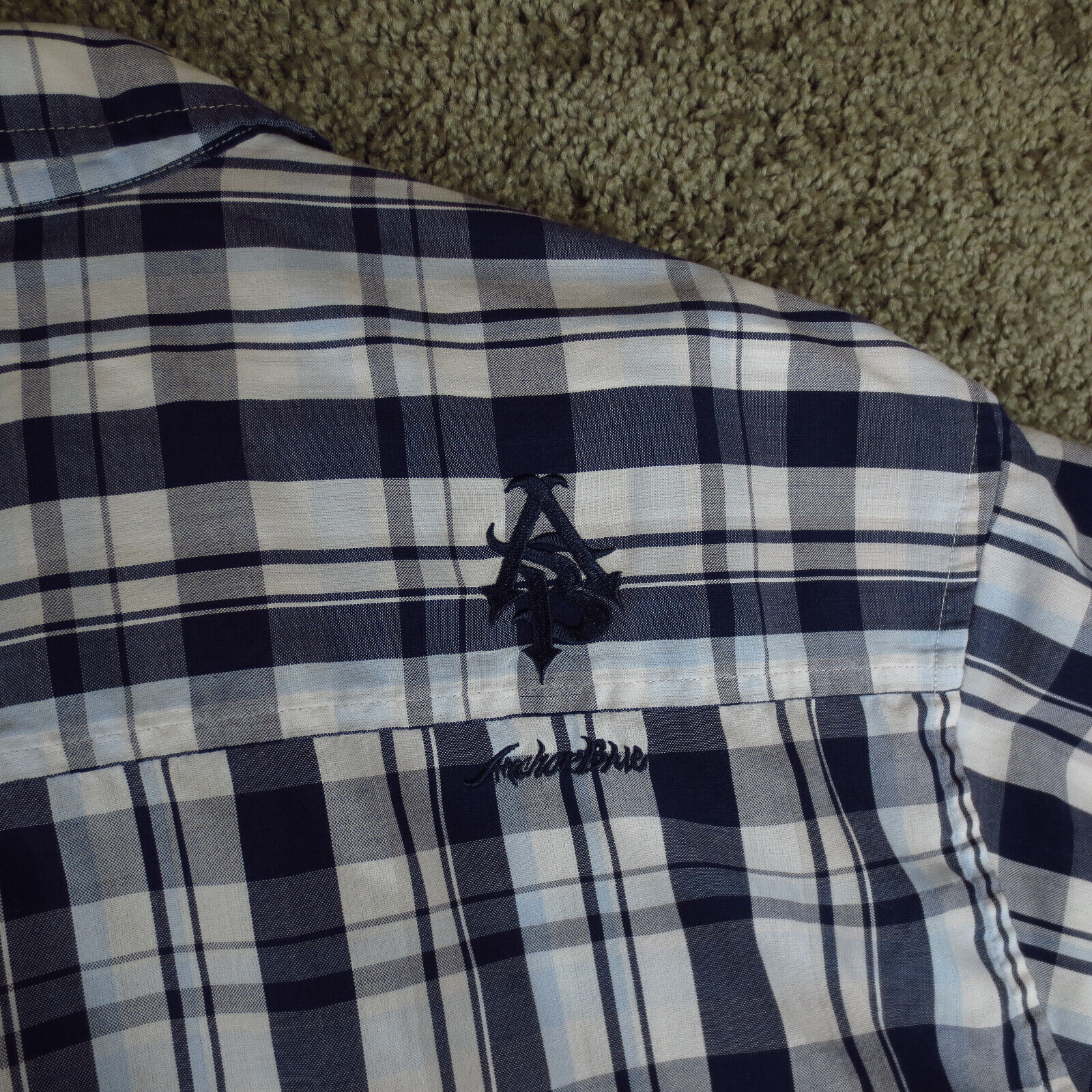 Vintage Anchor Blue Plaid Shirt Mens Extra Large … - image 12
