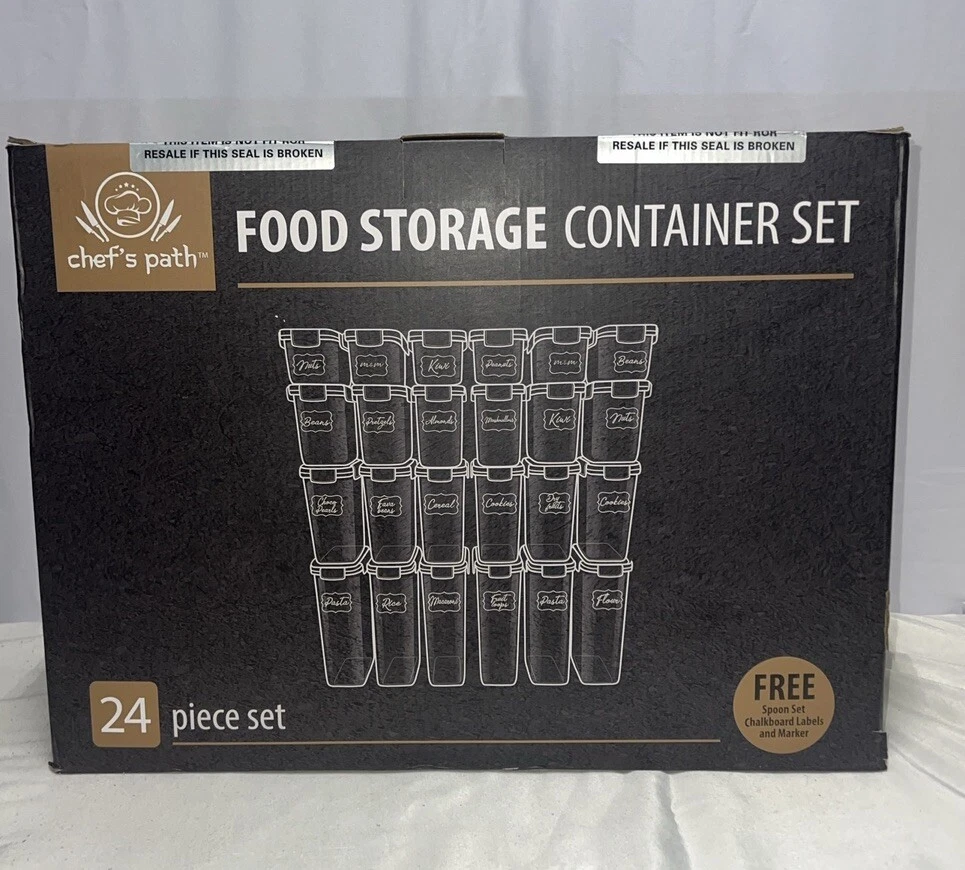 food storage containers set 24 piece + chalkboard labels
