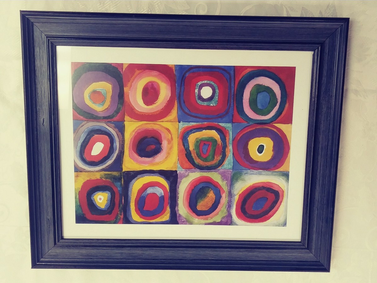 Framed Farbstudie Quadrate 1913 Artist Wassily Kandinsky Print 