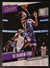 De'Aaron Fox 2017-18 Panini Prestige Rookie Card (no.155). rookie card picture