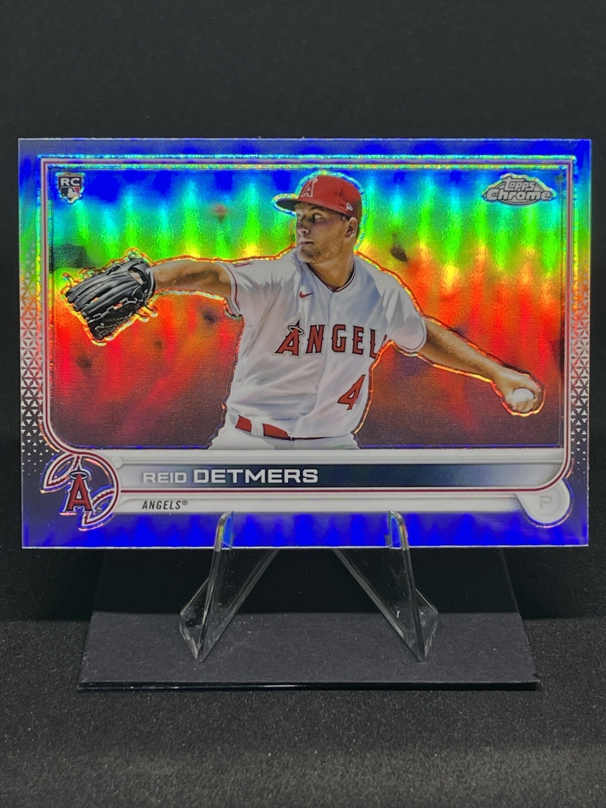 REID DETMERS 2022 Topps Chrome REFRACTOR Rookie RC #79 Los Angeles Angels Card