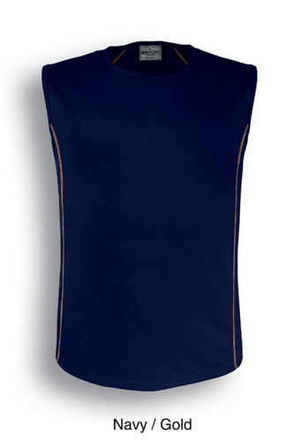 3PCX MENS SINGLET TANK 100% POLYESTER COOL DRY BREATHABLE PANEL LINE SPORTS TANK - Picture 9 of 18
