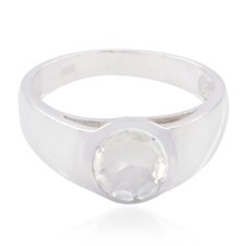 Crystal Quartz Solid Silver Ring Handmade Jewelry For Occasion Gift US