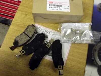 Brake pads, rear, genuine Isuzu 117 Coupe 1969-82, 1.8 & 2.0 DOHC, 4 pad set