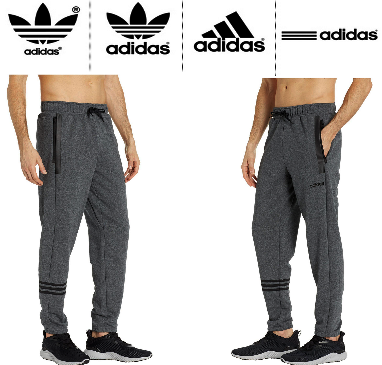 presente En el piso Gobernador Adidas Men&#039;s Motion Pants SIzes: L, XL, XXL Dark Gray Heather #DU0439  | eBay