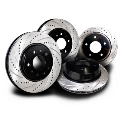 CHR007SS 300 5.7L 3.5L 3.6L Performance Brake Rotor Set Cross Drill & Curve Slot