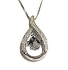 New 925 sterling silver .10ct diamond simmer Angel pendant 18" necklace 4.7g — photo 2