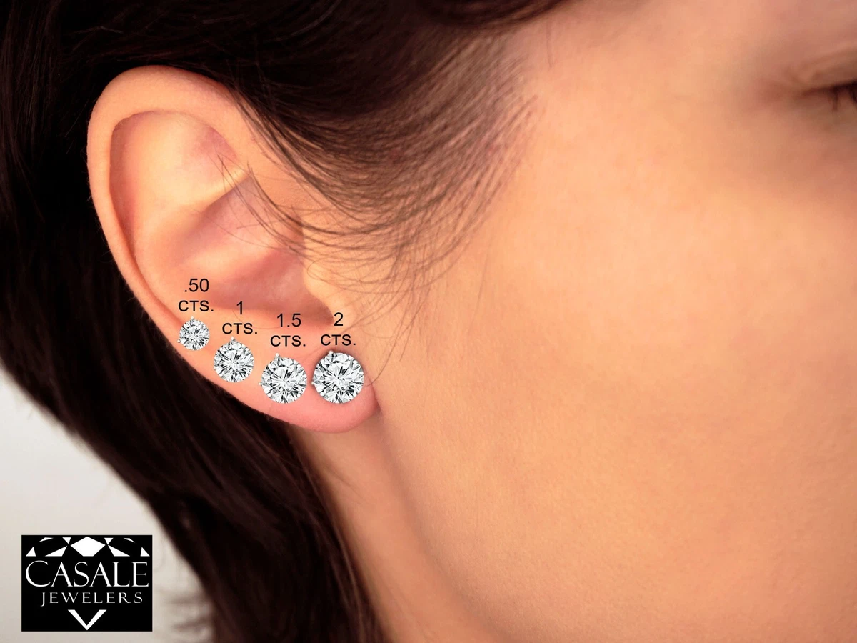 Diamond stud earrings lab created deals